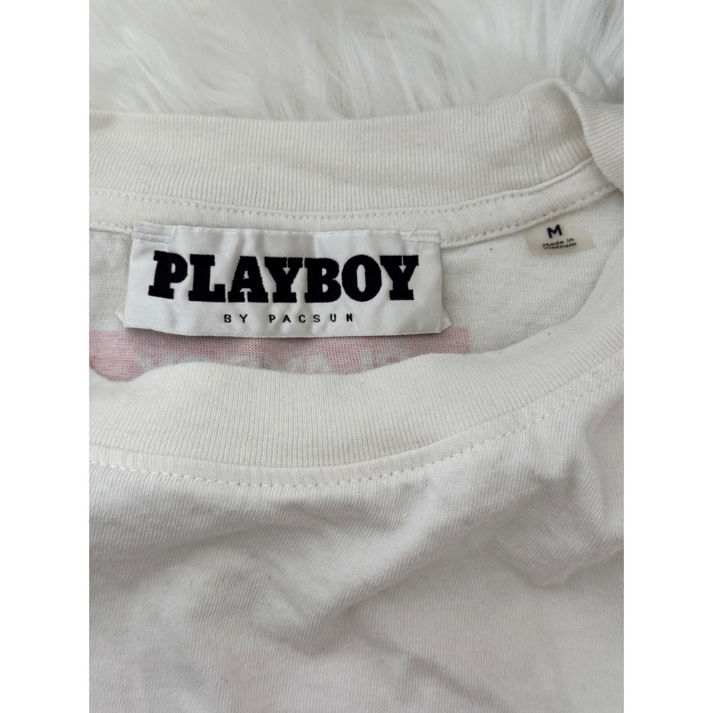 Playboy by PacSun Art Dept Graphic T-Shirt Medium Cream Institute Visual Arts - Picture 3 of 6